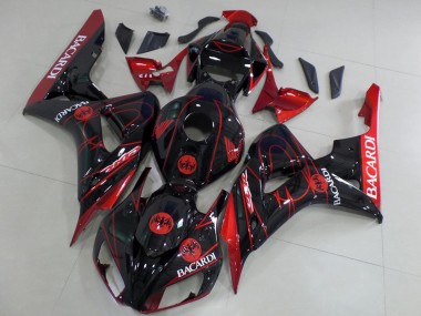 Best 2006-2007 Honda CBR1000RR Motorcycle Fairings - Red Glossy Black Bacardi UK