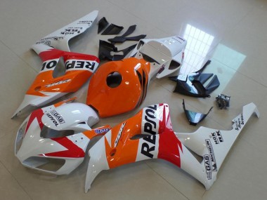 Best 2006-2007 Honda CBR1000RR Motorcycle Fairing - Orange White Red Glossy Black Repsol UK