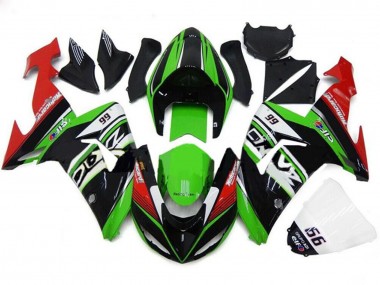 Best 2006-2007 Kawasaki ZX10R Motorcycle Fairings - Green White Red Black 66 UK