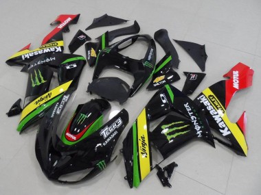 Best 2006-2007 Kawasaki ZX10R Motorcycle Fairings - Glossy Black Red Yellow Green Monster UK