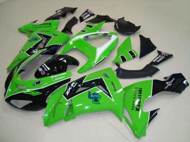 Best 2006-2007 Kawasaki ZX10R Motorcycle Fairings - Green White Glossy Black UK
