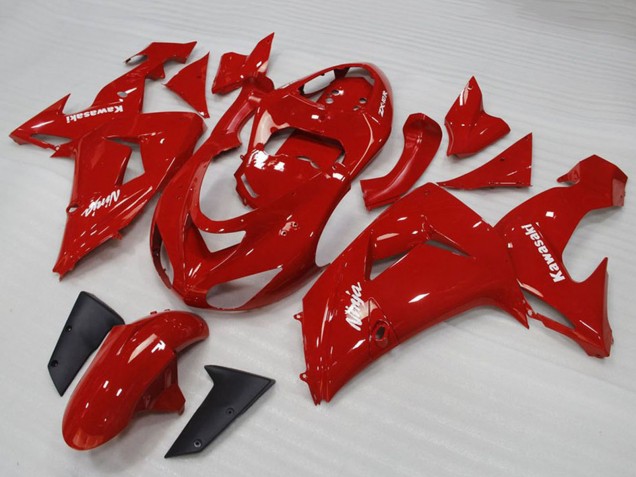 2006-2007 Kawasaki ZX10R Motorcycle Fairings - Red White UK