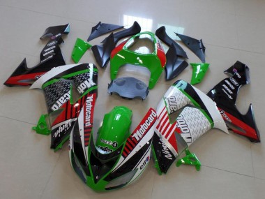 Best 2006-2007 Kawasaki ZX10R Motorcycle Fairings - Green Red White Black Motorad UK