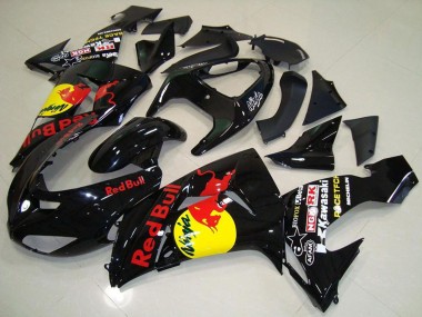 Best 2006-2007 Kawasaki ZX10R Motorcycle Fairings - Glossy Black Yellow Red Bull UK