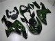 2006-2007 Kawasaki ZX10R Motorcycle Fairings - Glossy Black Green Flame UK