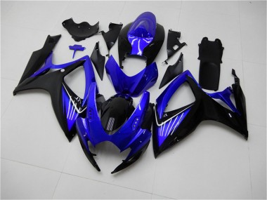 Best 2006-2007 Suzuki GSXR 600/750 Motorcycle Fairings - Blue Glossy Black UK