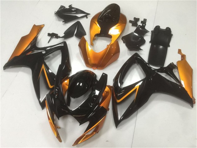 2006-2007 Suzuki GSXR 600/750 Motorcycle Fairings - Orange Glossy Black UK
