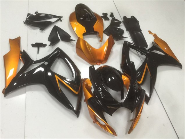 2006-2007 Suzuki GSXR 600/750 Motorcycle Fairings - Orange Glossy Black UK