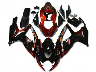 Best 2006-2007 Suzuki GSXR 600/750 Motorcycle Fairings - Orange Silver Glossy Black Stripe UK