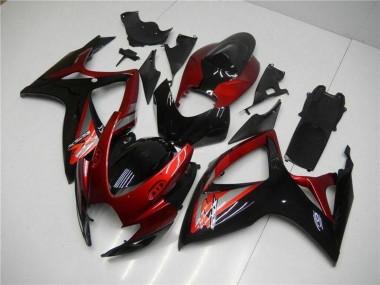 Best 2006-2007 Suzuki GSXR 600/750 Motorcycle Fairing - Red Glossy Black UK