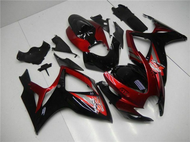 2006-2007 Suzuki GSXR 600/750 Motorcycle Fairing - Red Glossy Black UK