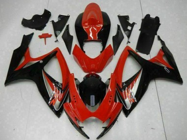 Best 2006-2007 Suzuki GSXR 600/750 Motorcycle Fairings - Red Glossy Black UK