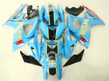 Best 2006-2007 Suzuki GSXR 600/750 Motorcycle Fairings - Light Blue Black Yellow Rizla UK