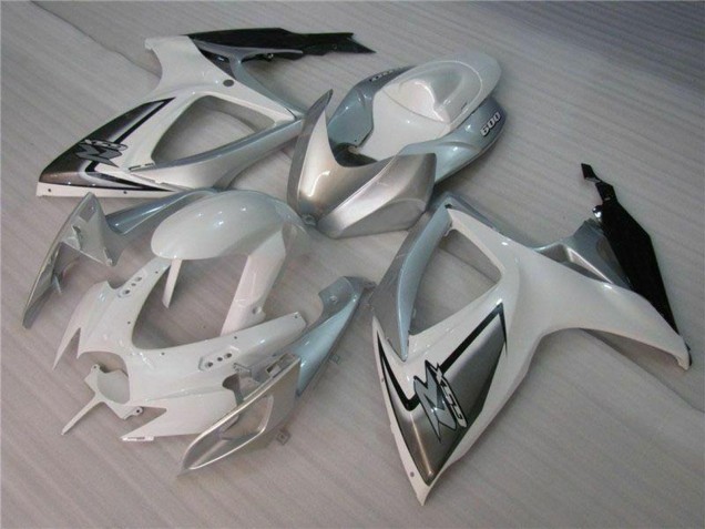 2006-2007 Suzuki GSXR 600/750 Motorcycle Fairings - White Silver UK