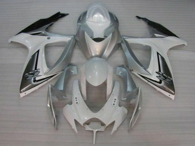Best 2006-2007 Suzuki GSXR 600/750 Motorcycle Fairings - White Silver UK