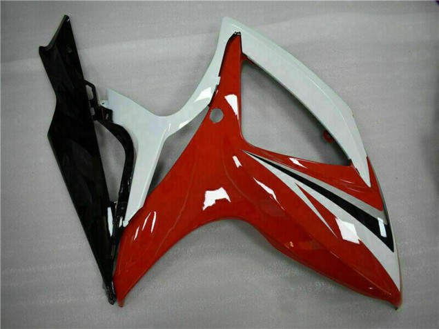 2006-2007 Suzuki GSXR 600/750 Motorcycle Fairings - White Red Glossy Black Stripe UK