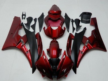 Best 2006-2007 Yamaha YZF R6 Motorcycle Fairing Kits - Red Matte Black UK
