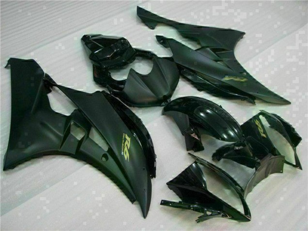 2006-2007 Yamaha YZF R6 Motorcycle Fairings - Glossy Black Matte Black Gold Decals UK