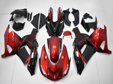 Best 2006-2011 Kawasaki ZX14R ZZR1400 Motorcycle Fairings - Red Black UK