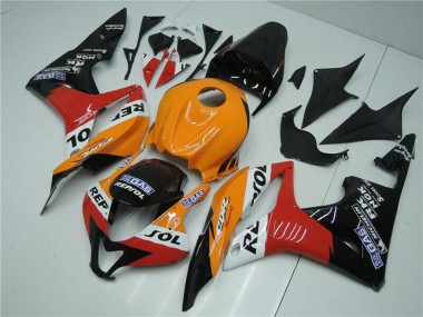 Best 2007-2008 Honda CBR600RR Bike Fairings - Orange White Red Glossy Black Repsol UK