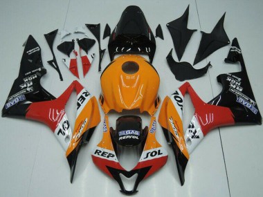 Best 2007-2008 Honda CBR600RR Bike Fairings - Orange White Red Glossy Black Repsol UK