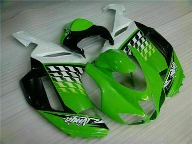 Best 2007-2008 Kawasaki ZX6R Motorcycle Fairings - Green White Ninja UK