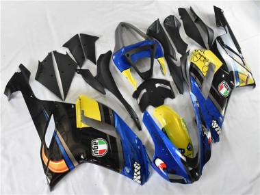 Best 2007-2008 Kawasaki ZX6R Motorcycle Fairings - Blue Shark UK