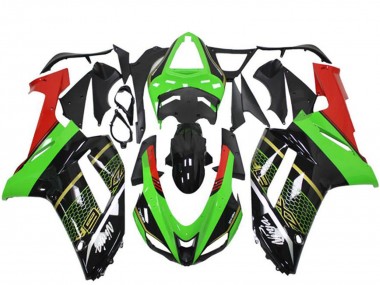 Best 2007-2008 Kawasaki ZX6R Motorcycle Fairing - Green Black UK