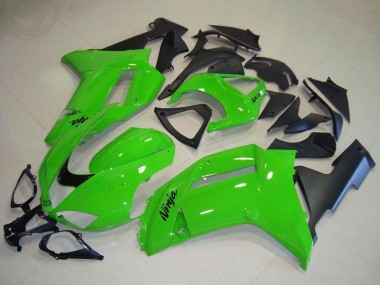 Best 2007-2008 Kawasaki ZX6R Motorcycle Fairings - Green Matte Black UK