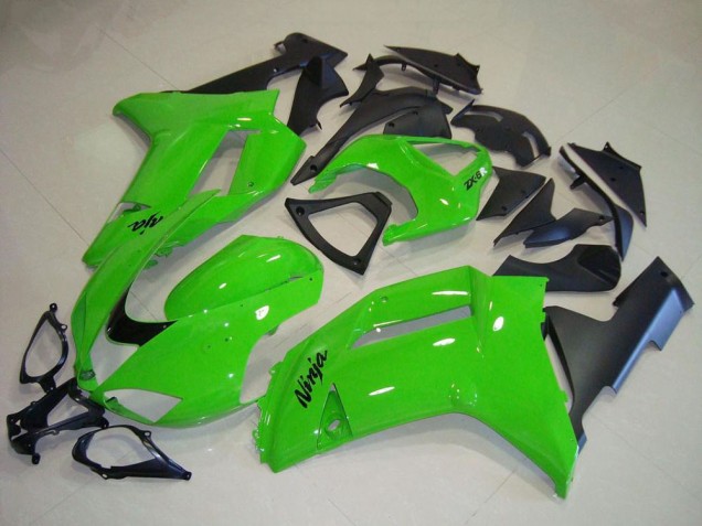 2007-2008 Kawasaki ZX6R Motorcycle Fairings - Green Matte Black UK