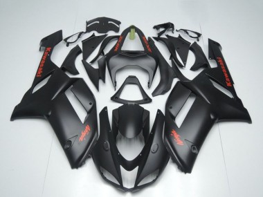 Best 2007-2008 Kawasaki ZX6R Motorcycle Fairings - Matte Black with Red Sticker UK