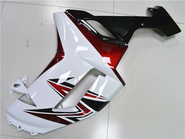 2007-2008 Kawasaki ZX6R Motorcycle Fairings - White Black Red UK