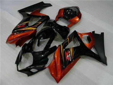 Best 2007-2008 Suzuki GSXR 1000 Motorcycle Fairings - Black Orange UK