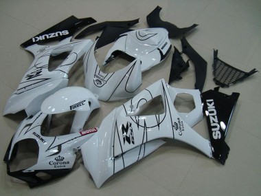 Best 2007-2008 Suzuki GSXR 1000 Motorcycle Fairings - White Black Corona UK