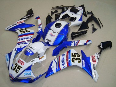 Best 2007-2008 Yamaha YZF R1 Motorcycle Fairings - White Blue Red Black Volvo Sterilgarda Yamalube Fimer 35 UK