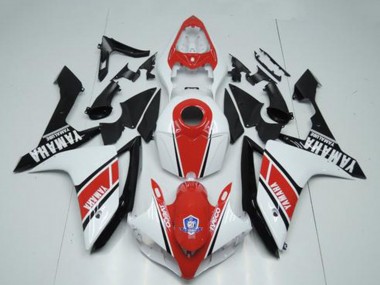 Best 2007-2008 Yamaha YZF R1 Motorcycle Fairings - White Red Glossy Black UK