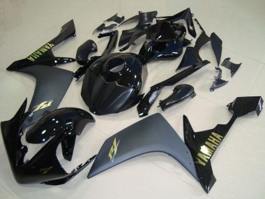 Best 2007-2008 Yamaha YZF R1 Motorcycle Fairings - Glossy Black Matte Black Gold UK