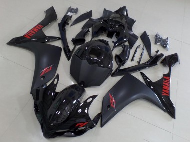 Best 2007-2008 Yamaha YZF R1 Motorcycle Fairings - Glossy Black Matte Black Red UK