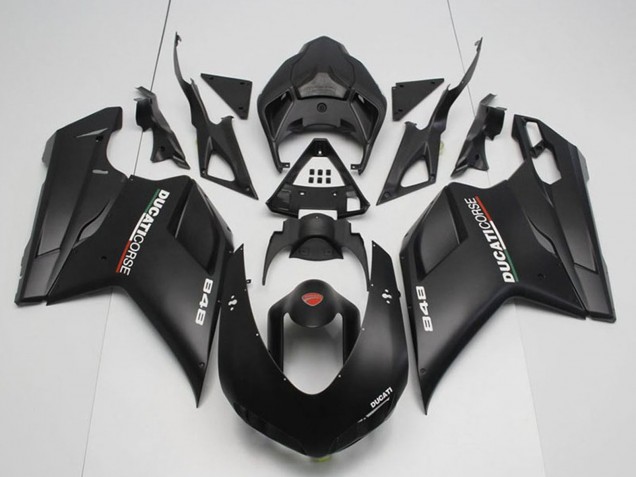 2007-2014 Ducati 848 Motorcycle Fairings - Matte Black Corse UK