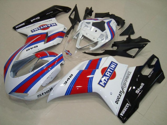2007-2014 Ducati 848 Motorcycle Fairings - White Red Green Glossy Black Martini UK