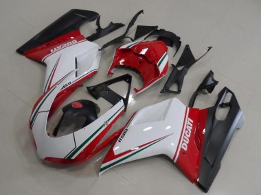 Best 2007-2014 Ducati 1198 Motorcycle Fairings - White Red Green Matte Black UK