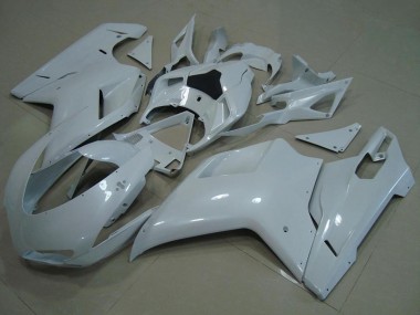 Best 2007-2014 Ducati 848 1098 1198 Motorcycle Fairings - Glossy White UK