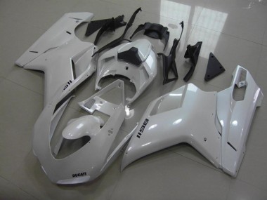 Best 2007-2014 Ducati 1198 Motorcycle Fairings - Glossy White UK