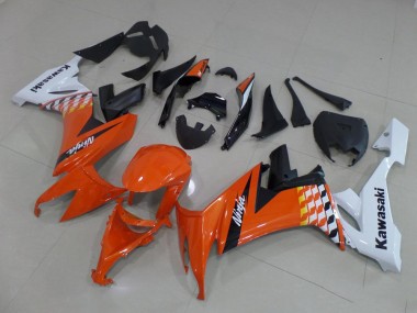 Best 2008-2010 Kawasaki ZX10R Motorcycle Fairings - White Orange Black UK