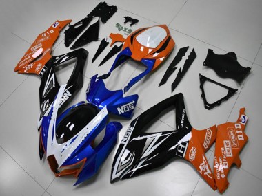 Best 2008-2010 Suzuki GSXR 600/750 Motorcycle Fairings - Orange Blue White Glossy Black UK