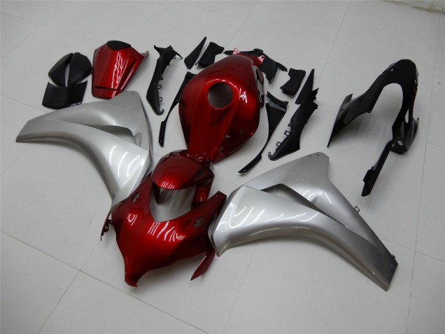 2008-2011 Honda CBR1000RR Motorcycle Fairings - Silver Maroon Red UK