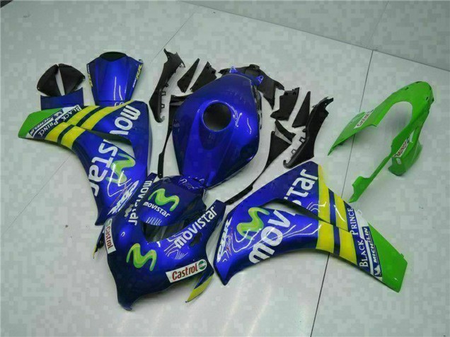 2008-2011 Honda CBR1000RR Motorcycle Fairings - Blue Yellow Green MoviStar Castrol UK