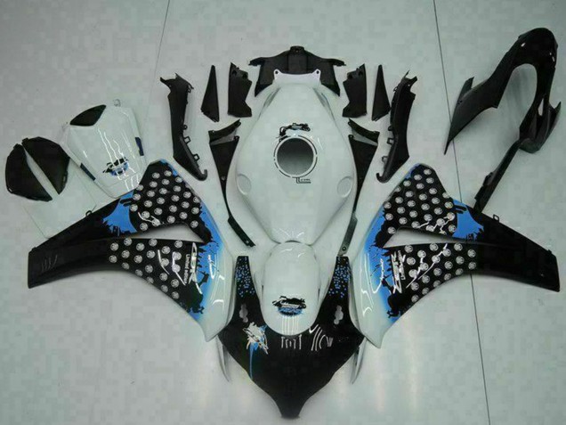 2008-2011 Honda CBR1000RR Motorcycle Fairing - White Blue Glossy Black UK