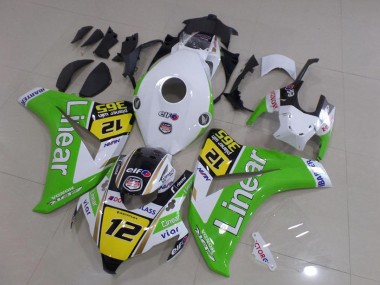 Best 2008-2011 Honda CBR1000RR Motorcycle Fairings - White Green Yellow Glossy Black Linear 12 UK