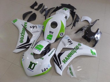 Best 2008-2011 Honda CBR1000RR Motorcycle Fairings - White Green Glossy Black Hannspree 10 UK